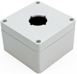 PC push button enclosure, (L x W x H) 89 x 89 x 61 mm, light gray (RAL 7035), IP66, 1554PB1