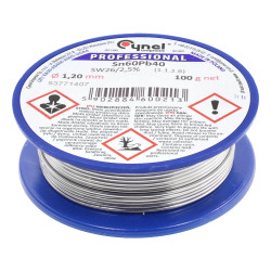 Cyna lutownicza z topnikiem SW26 - 1.2mm - spoiwo Sn60Pb40 Cynel 100g