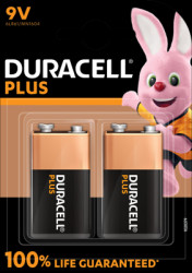 Alkali manganese-battery, 9 V, 6LR61, 9 V block, push button, PLUS-9V B2