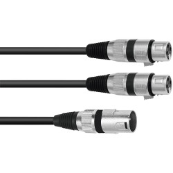 Omnitronic 30225210 Audio &amp; Video Cable Assemblies 2m Black Shielded Cable