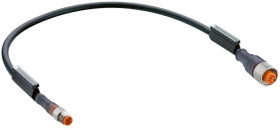 Kabel konfekcjonowany obustronnie zakończony złącza M8 3-PIN męskie proste M12 3-PIN żeńskie proste RSMV 3-RKT 4-3-224/2 M