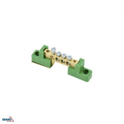 Listwa zaciskowa na izolatorach płaskich 6x9 4-torowa zielona