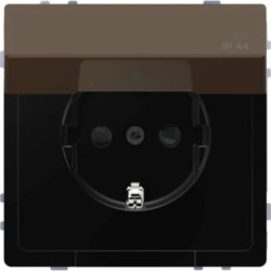 Merten Gniazdo pojedyncze z/u SCHUKO IP44 D-Life mocca metali MTN2314-6052