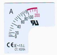 0MIER-SKALA100/5/48 Skala do miernika 48x48mm, 5AVAC - pomiar pośredni do 100AAC