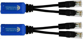 Splitter P-POE2 RJ45 kat.5e 2wtyki / 1gniazdo rozdzielacz do kamer IP POE Pulsar