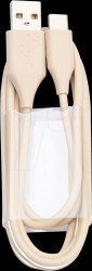 14208-33 Evolve2 USB cable, USB-A to USB-C 1.2 m, beige