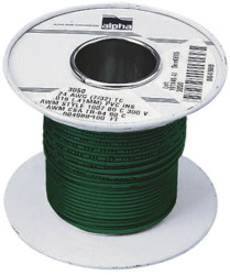 Przewód montażowy 0,75 mm² Zielony Alpha Wire PVC 18 AWG 300 V dł. 30m 16/0,25 mm +105°C Lista UL