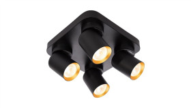 Lampa Sufitowa Andy 4Xgu10 Kwadrat Czarny + Złoty Ml9941 Milagro