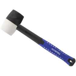 Faithfull FAIRMBWF16 Black &amp; White Fibreglass Mallet 16oz