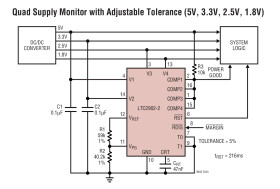 Programmable Quad Supply Monitor with Adjustable Reset Timer and Supply Tolerance