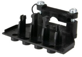 Strain relief, 5 pole, black, for fuse terminal, 163/ 5 ZEL EV