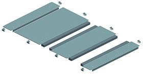 Płyta przepustu do Spacial SF, 2 wejścia — mocowana zatrzaskami — 1000x800mm NSYEC1082