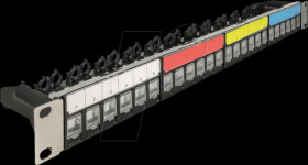 66921 19" Keystone Patchpanel 24 Port, 1 U, black