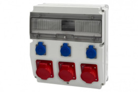 Rozdzielnica CAJA 15M - gniazda 16A 5p, 2x32A 5p, 3x230V /15 modułów/