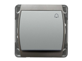 GAZELA Wyłącznik zwierny przycisk "dzwonek" srebro + tytan ŁP-6J/m/18/23 OSPEL