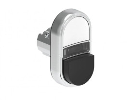 Metalowy przycisk fi22mm 2 klawiszowy samoczynny powrót 1 kryty 1 wystający, podświetlany Biały-Czarny LPSBL7214