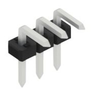 Pin header, 3 pole, pitch 2 mm, angled, black, 10062612