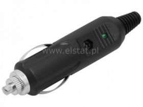 Wtyk zapalniczki samochodowej 8A, 12/24V + dioda