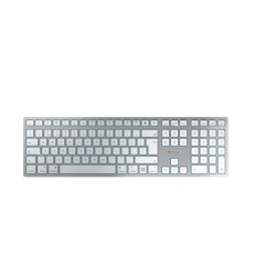 Klawiatura MAC bezprzewodowa, kolor: Srebrny/biały, USB, bezprzewodowy, AZERTY (Francja), Cherry