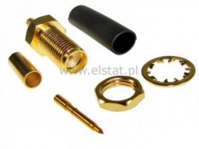 GN SMA męskie zaciskane RG174 złote gwint zewn.RP