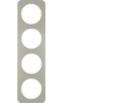 BERKER R.1 Ramka 4 poczwórna stal szlachetna/biały 10142114 HAGER