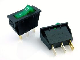 Przełącznik podśw.śr.zielony 12V 12V/20A IXL-101-2B RoHS