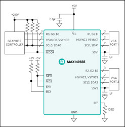 Enhanced 1:2 VGA Mux with Monitor Detection and Priority Port Logic