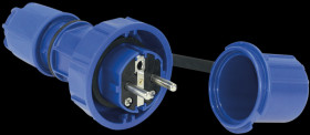 20051-B Grounding plug type EF - CEE 7/7, IP66/68, blue