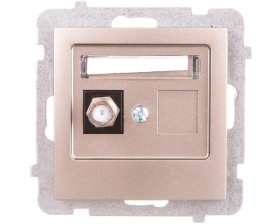 AS Gniazdo antenowe pojedyncze typu F satyna light GPA-1GF/m/45