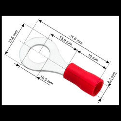 Konektor oczko M10 izolowany