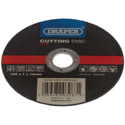 Draper 94768 Metal Cutting Disc, 100 x 1 x 16mm - 94768
