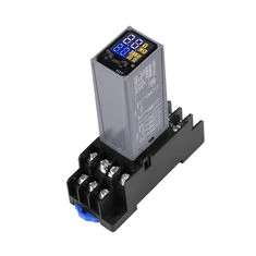 H3Y-4 Regulowany przekaźnik czasowy 14-pinowy LCD Wyświetlacz cyfrowy DC 12V 24V AC 220V Podwójna kontrola cyklu czasu Zwalniacz