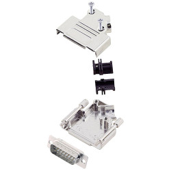 Encitech 6355-8003-02 D-Sub Pin Strip set 15 Pins 45&#xB0; Solder Bucket