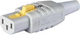 Jack C13, 3 pole, cable assembly, screw connection, 1.5 mm², gray, 3-122-076