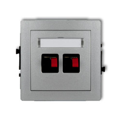 DECO Gniazdo głośnikowe podwójne srebrny metalik 7DGG-2