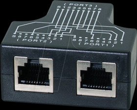MP0137 T-adapter, 2x RJ45 for cable sharing