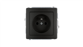 Deco Gniazdo Pojedyncze Z/U 2P+Z Czarny Mat 12Dgp-1Zp
