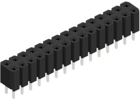 Socket header, 30 pole, pitch 2.54 mm, straight, 10027031