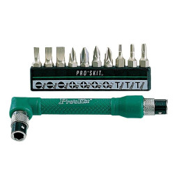 ZESTAW BITÓW IMBUSÓW 10 SZTUK Z KĄTOWĄ DWUSTRONNA RĄCZKĄ  PROSKIT 1PK-212