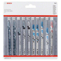 Bosch 2607011171 Jigsaw Blade Set 10-piece for Wood Metal PVC