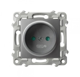 SZAFIR Gniazdo pojedyncze z przesłonami torów prądowych szary mat GP-1ZP/m/70