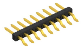 Pin header, 9 pole, pitch 2 mm, straight, black, 10063823