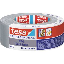 tesa 74613-00003-00 PRO Duct Tape Grey 50m x 50mm Water-repellent Repair Tape
