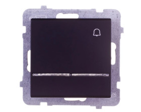 SONATA Przycisk /dzwonek/ z podświetleniem czarny metalik ŁP-6RS/m/33