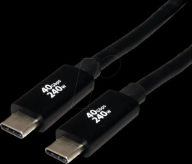 11029087 USB 40-Gbps cable, USB-C connector to USB-C connector, 240 W, bl