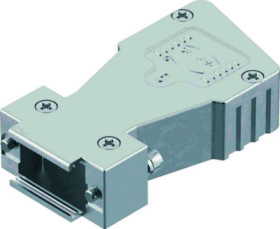 D-Sub connector housing, size: 1 (DE), straight 180°, zinc die casting, silver, 66670090347160