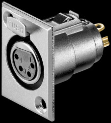 XLR panel socket, 4-pin with lock