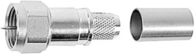 F plug 50 Ω, KX-8, RG-11A/U, crimp/crimp, straight, 100025621