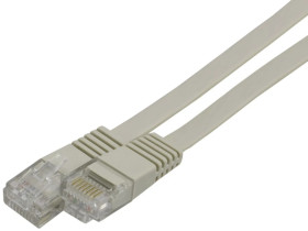 Patchcord UTP kat.6 kabel sieciowy LAN 2x RJ45 płaski szary 0,5m NEKU