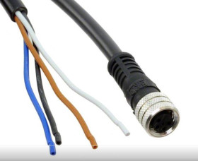 Kabel przemysłowy konfekcjonowany Złącze A M8 liczba rdzeni 4 długość 2m Rodzaj A Żeńskie